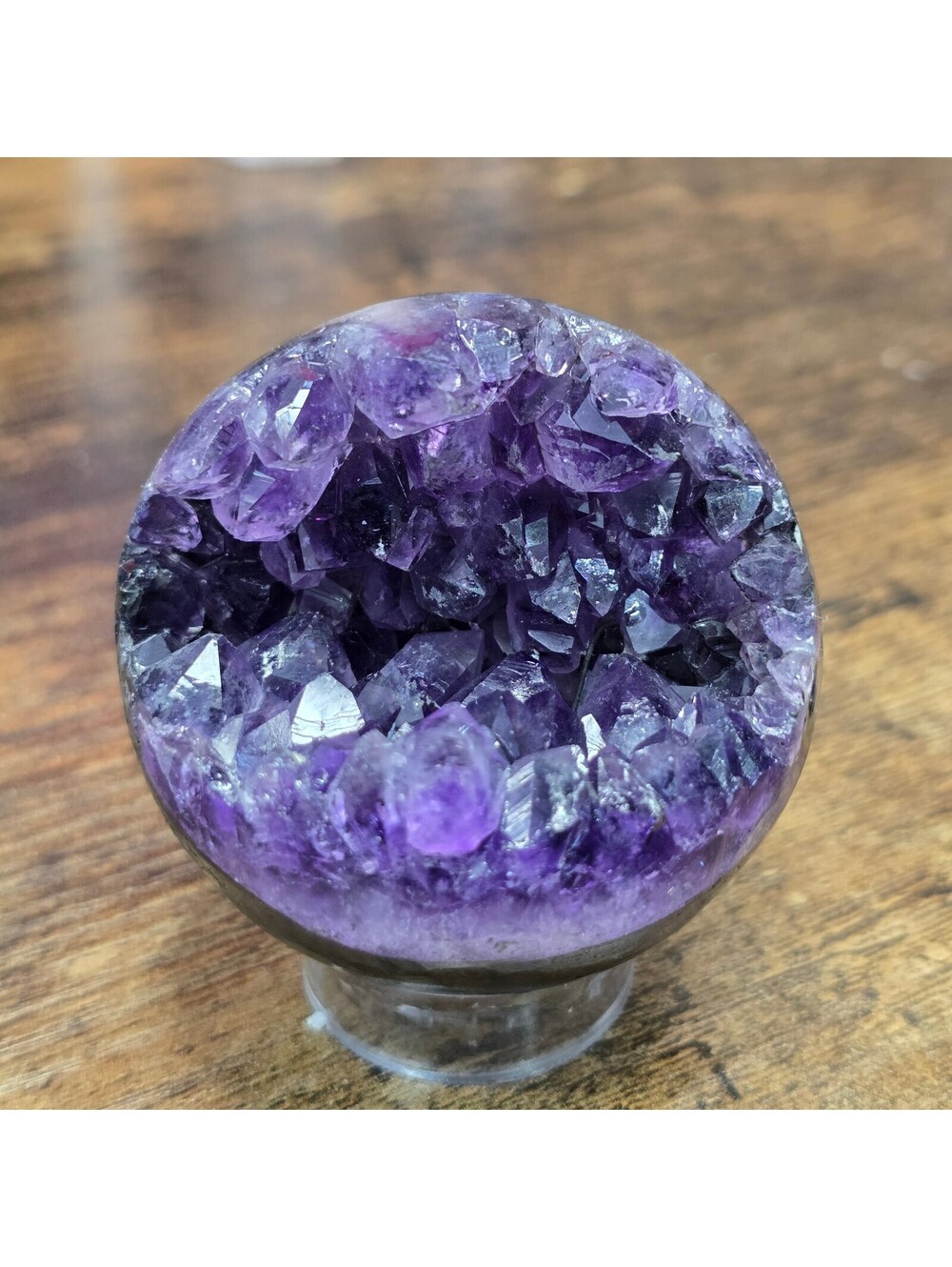 A268. Amethyst "Pac-Man" Druzy Natural Crystal Sphere Orb 59mm